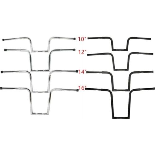 Motorcycle Ape Hangers Bars FAT 1-1/4" 10" 12" 14" 16"18" Rise Handlebars For Harley Softail Sportster