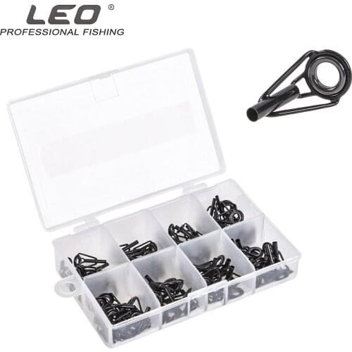 80pcs/Lot Fishing Rod Guides Ring Tip Set Repair Kit Diy Eye Rings for Fishing Rod Stainless Steel Frames Fish Box Pesca