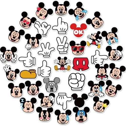 40PCs Disney Mickey Minnie Cute Stickers Cartoon Mickey Cup Notebook Phone Waterproof Decorative Small Stickers