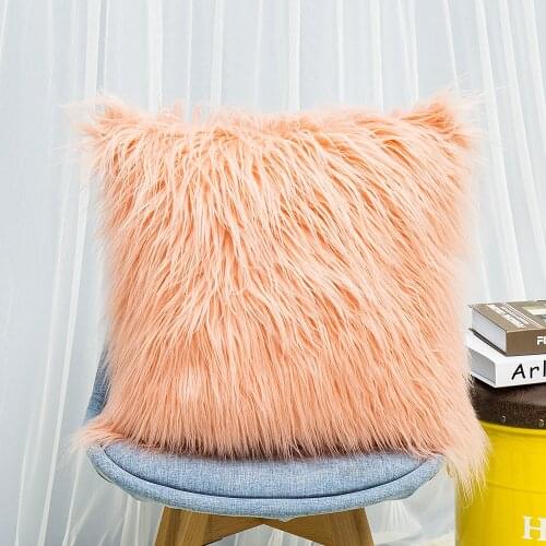 2019 NEW fashion 45*45 Plush Furry Cushion Cover Throw Pillow Case Home Bed Room Sofa Decor Home Decor
