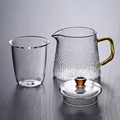 2020 New Tea Set Household High-Temperature Resistant Glass Teapot Heat-Resistant Filter Kung Fu Flower Teapot Tea Machine 900ml