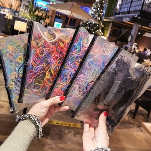 Disposable rubber band female cute head rope hair black circle children small leather case adult accessories