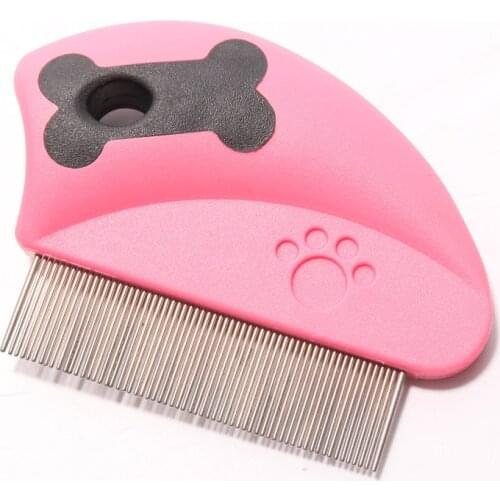 Pink Pet Dog Flea Comb Stainless Steel Comfort Hair Grooming Animal Care Comb Protect Brush Tool Small Meidum Animal Drop Ship