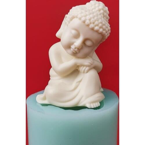 TS0207 PRZY Buddha Molds Silicone 3D Sitting Buddha Moulds Candle Soap Mold Clay Resin Moulds