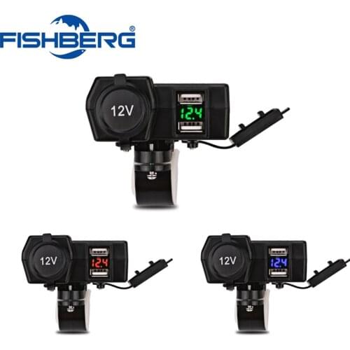 Universal Dual USB Charger Led Volt meter Motorbike Cigarette Lighter USB Socket Adapter 12V For Harley Suzuki Yamaha Kawasaki