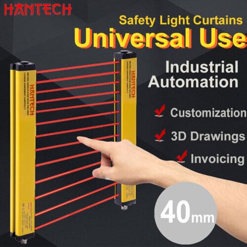 Universal use Safety Light Curtains 40mm 12 Points 24V customization Infrared Sensor Industrial Automation Photoelectric