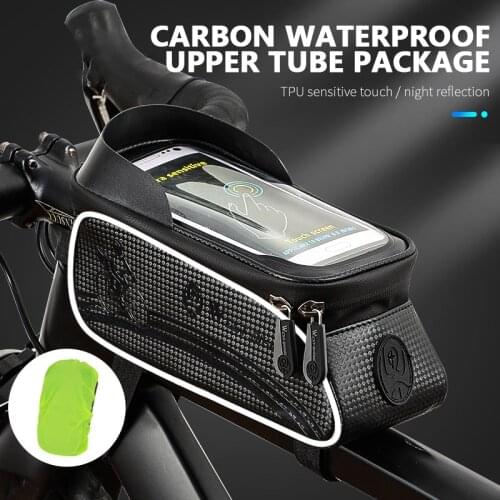 Bicycle Bags Bike Front Beam Bag Waterproof Bicycle Head Tube Handlebar Case Outdoors Mobile Phone Screen Case Bike Accessories