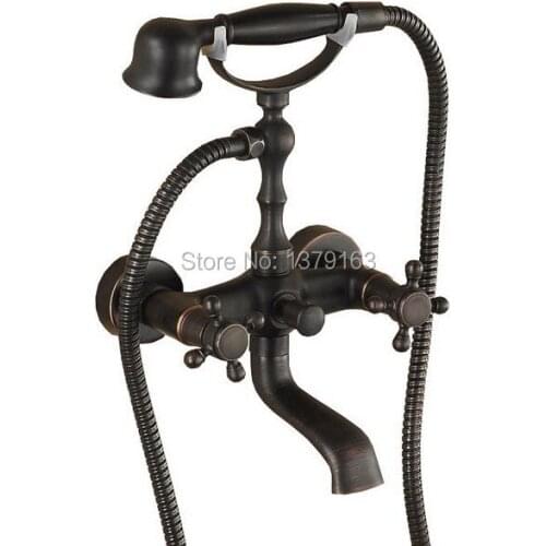 High Quality Oil Rubbed Wall Mounted Bathtub Tub Faucet w/Hand Shower trs018