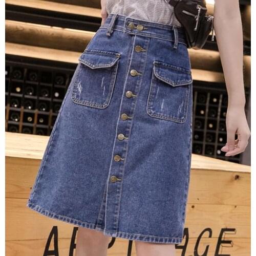 Plus Large Size Female Korean Oversized Vintage WomenS Pencil Denim Jeans Skirts Woman Clothes Lady Trendy 2020 Summer A6309