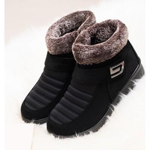 Winter Women Shoes 2020 Warm Snow Boots Non Slip Plush Linning Cotton Mother Shoes Zipper High Top Soft Comfortable Female Shoes