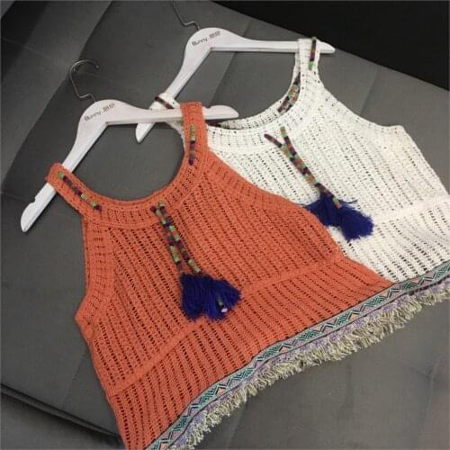 Regata Feminina Time-limited Cropped Feminino Tank Top Women 2019 New Super Beautiful Heavy Hand-embroidered Tassel Vest Female