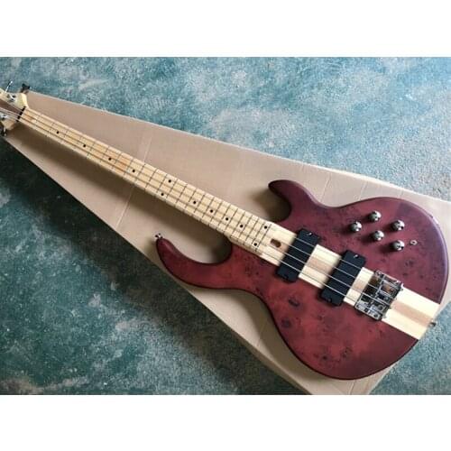4 Strings Electric Bass Guitar with Maple Veneer,Neck Through body,Chrome Hardware,Provide customized service