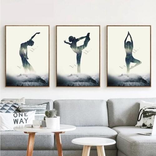Abstract Yoga Woman Modern Decorative Painting Artistic Poster For Living Room Bedroom Cross-Border Supply