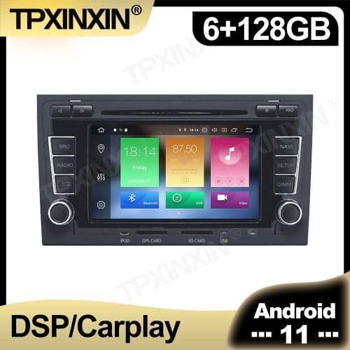128GB Android 11 Car Radio For Audi A4 B6 B7 S4 RS4 Seat Exeo 2002-2007 Multimedia Auto Video Player Navigation Stereo GPS 2 din