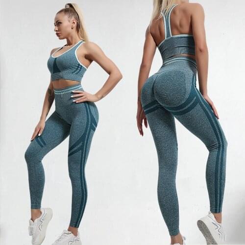 Seamless Yoga Sets Women Gym Clothing Sports suit Elastic Sports Bra+Hight Waist Leggings+Shorts 2/3Pcs Sportswear Workout Set