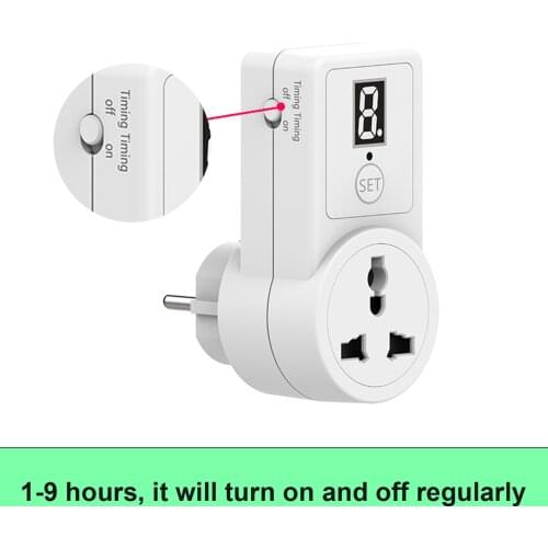 Digital Countdown Timer Switch EU Socket Universal Socket Plug-in Time Control Phone Battery Electric Car Charge EU
