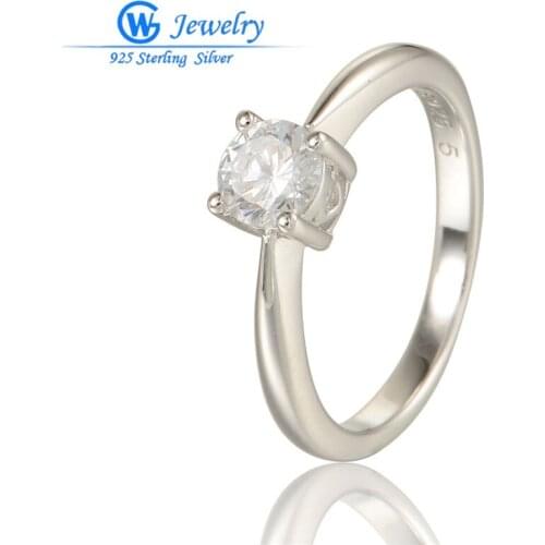 GW Fashion Jewelry 925 Sterling Silver Engagement Wedding Ring Jewelry Classic Luxury AAA for Women RIPY042A H20