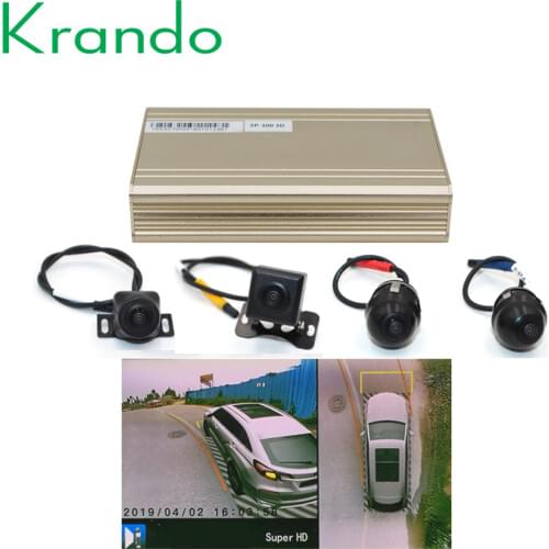 Krando 1080P 3D 360 Car Camera Degree Bird View System Panoramic View All Round Camera with DVR Driving Surround Recoder