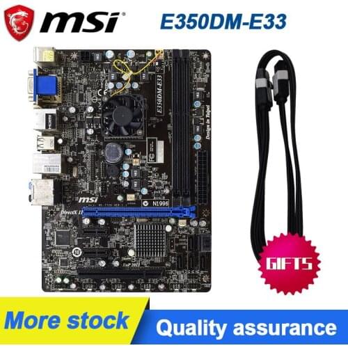 MSI E350DM-E33 Desktops Motherboard Integrated AMD Zacate-FT1 APU DDR3 ram SATA 2 USB 2.0 Micro-ATX E350DM-E33 Motherboard