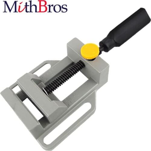 MithBros Bench Flat Vise Multifunction Aluminum Drill Press Vise Table for Milling Engraving Woodworking Power Tools