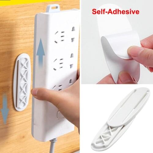 Shelves For Wall Self-Adhesive Desktop Socket Fixer Cable Organizer Seamless Plug Sticker Holder Wall Fixer Power Strip Holders