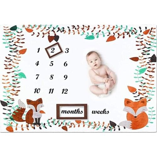 Newborn Baby Milestones Blanket Boys And Girls Weekly Monthly Soft Blankets Sleeping Bath Crawling Photography Accessories