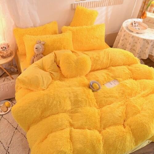 Dropshipping Super warm winter plush four-piece thick plush bedding quilt cover sheet for bedroom decoration