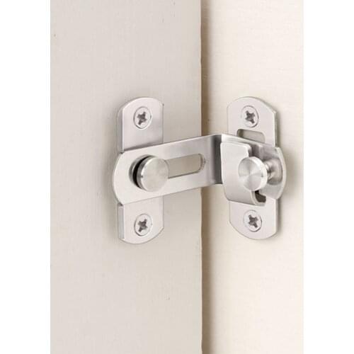 Stainless Steel Door Right-angle Latch Security Hardware Lock Hasp with Screw Sliding Door Window Cabinet Locks For Home Hotel