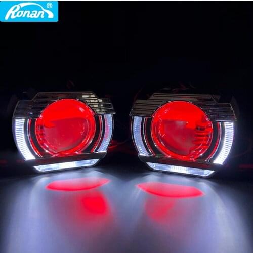 RONAN Mini 2.5'' HID Bixenon Projector Lens Upgrade 8.1 Lenses Headlight H1 H4 H7 9006 Headlamp LED DRL Angel Halo Devil Eyes