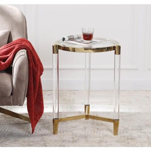 Sol living room side table luxury style bedside table coffee table home deco furniture pellucid side sofa table round
