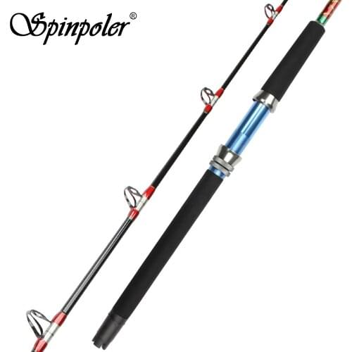 Spinpoler Strong Power Fishing Trolling Rods Hard Drag Jigging Spinning Fishing Pole 1.65m 1-Piece Tubular Rod With 5 Guides