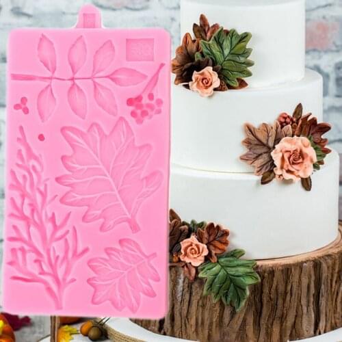 Autumn Leaf Silicone Mold DIY Cupcake Baking Fondant Candy Polymer Clay Mould Cake Decorating Tools Chocolate Gumpaste Moulds
