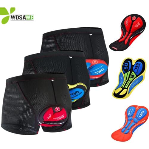 WOSAWE 2021 Men Womens Cycling Underwear 5D Padded Cycling Shorts Shockproof MTB Bicycle Base Layer Road Bike Underpants Tights