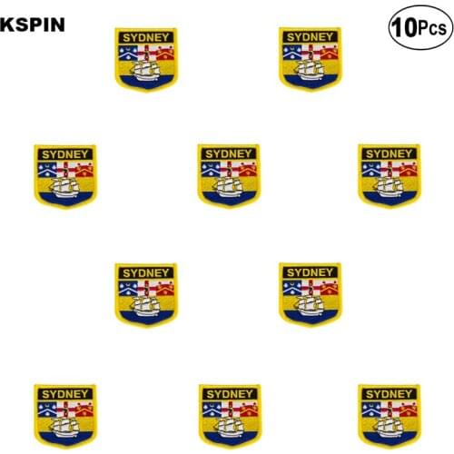 Sydney Flag Embroidery Patches Iron on Saw on Transfer patches Sewing Applications for Clothes in Home&Garden