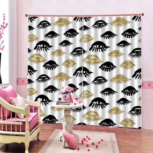 Custom Eye window Curtain 3d Digital print for living room bedroom Picture pattern blackout curtains