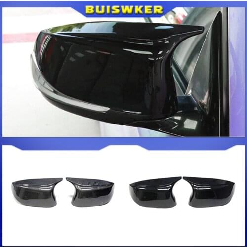 1 Pair Glossy Bright Black Mirror Covers Left Right Side Rearview Mirror Cap Shell For Infiniti Q50 Q60 SQ50 XQ30 2014-2020