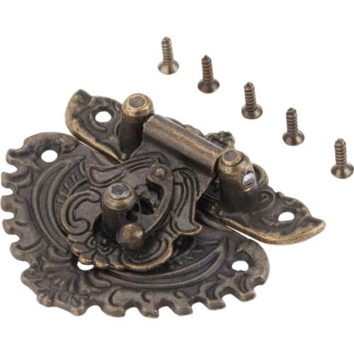 1pc Box Latch Hasp Decorative Jewelry Gift Wooden Box Hasp Latch Hook With Screws 50*56mm