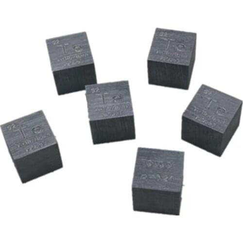 10 X 10 X 10mm Wiredrawing Metal Tellurium Cube Periodic Table Of Elements Cube(Te≥99.99%) Educational Toy Gift For Kid Children