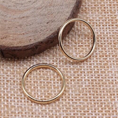 15pcs 18x18mm Jewelry Making DIY Handmade Craft Charms High Quality KC Gold Color Circle Pendant