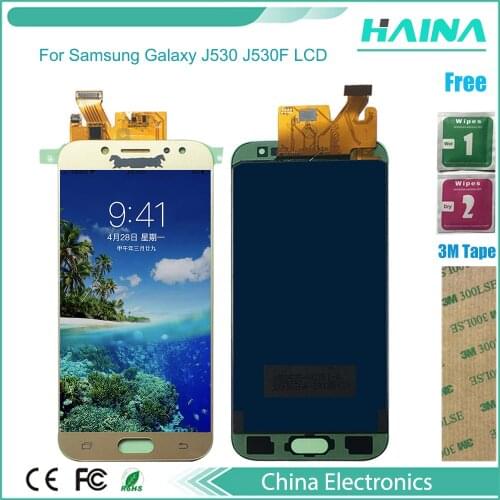 2017 New J530 OLED glass LCD For Samsung Galaxy J530 J530F LCD Display Touch Screen Digitizer Assembly with gold blue color