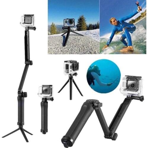 3-Way Monopod Adjustable Top Hand Grip Arm Selfie Stick Tripod Mount Monopod For GoPro Hero 7 6 5 4 3+ 3 SJ4000 SJ5000 Xiaomi Yi