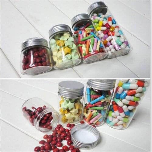 47*50*34mm 50ml Glass Bottles Aluminium Cap Empty Transparent Clear Liquid Gift Candy Container Wishing Bottles Jars 12pcslot