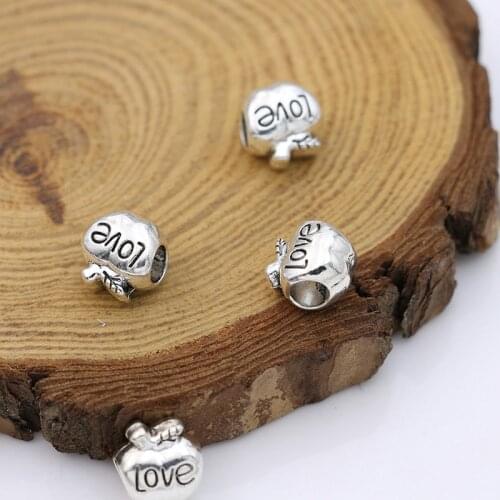 5PCS Silver Love Apple Beads Fit Pandora Jewelry Making Charm Bracelet DIY Accessories Handmade Craft