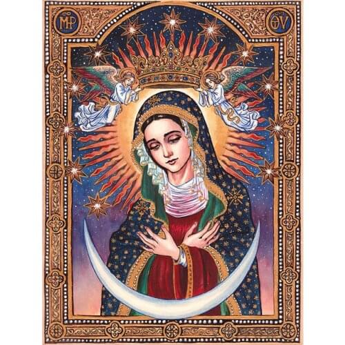 5D Diy Diamond Painting Full Square Religious Icon Mary Goddess Diamond Embroidery Cross Stitch Mosaic Home Decor Gift