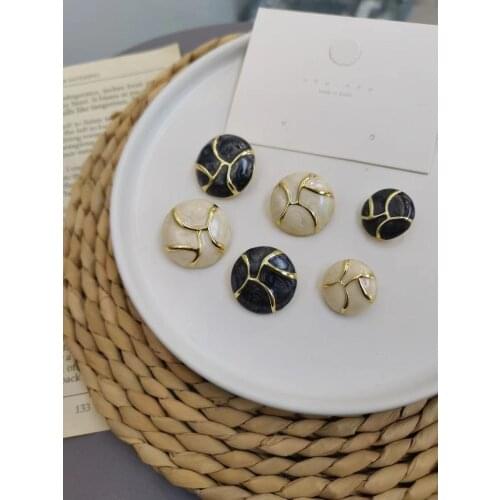 0pcs/lot glossy metal buttons gold sweater coat decoration shirt buttons accessories DIY