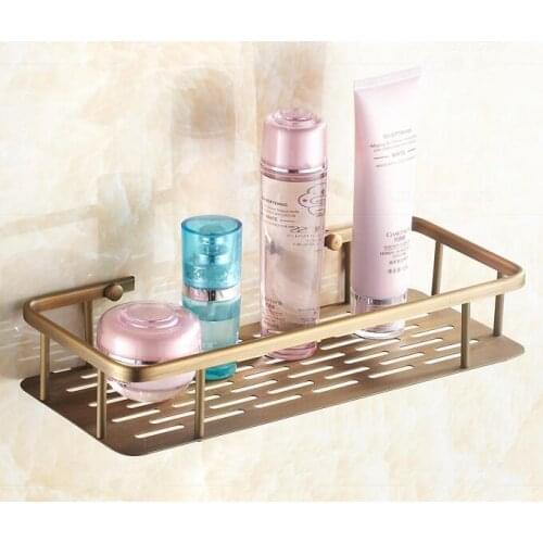 Bronze total solid brass Wall Mounted Bathroom single tier Corner Shelf Bathroom Shampoo Shelf Bath Shower Shelf Soap Holder