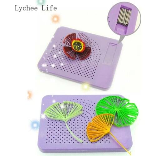 Lychee Life Purple Color Paper Quilling Board Paper Rolling Template Knitting Grid Guide Winder With Pins Diy Handmade Crafts