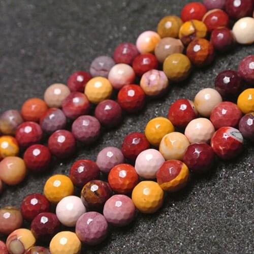 4-12mm Round Faceted Mookaite Jaspers Beads Natural Stone Beads For Jewelry Making Beads 15'' Needlework DIY Beads Trinket