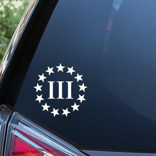 Black/Silver Three Percent Sticker Car Vinyl Sticker Decal Removable Car Body Pattern Decor Waterproof Stickers S310