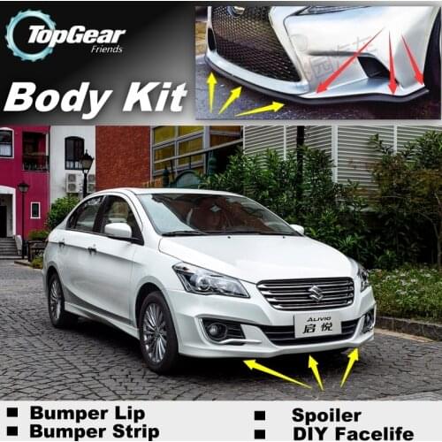 Bumper Lip Deflector Lips For Suzuki Alivio 2014 2015 Front Spoiler Skirt For TopGear Fans Car Tuning View / Body Kit / Strip
